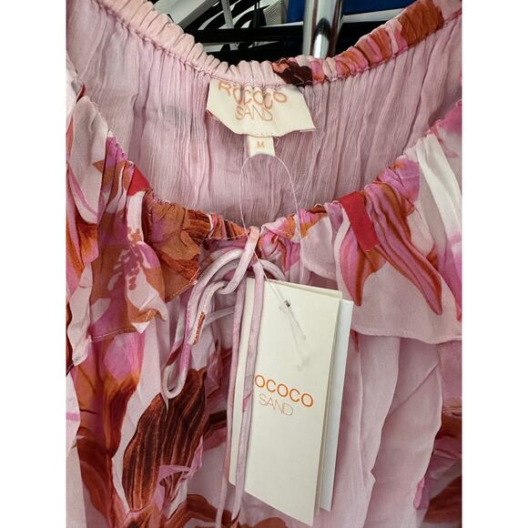 ROCOCO SAND Off Shoulder Mini Dress in Black Multi Fob - Picture 5 of 8